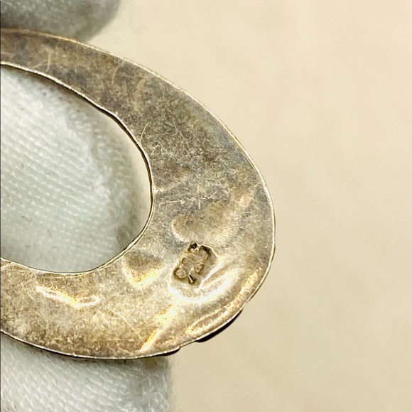 EUC Handcrafted 925 Sterling Silver Oval Dangle Shepherd Hook Earrings - Picture 11 of 13